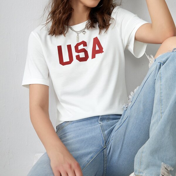 

Letter Graphic Tee, White