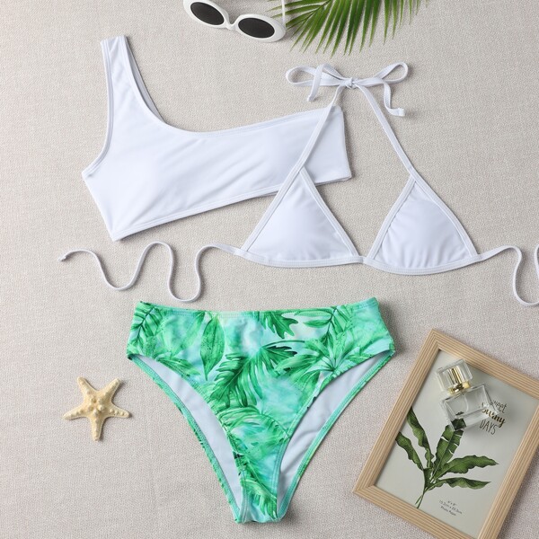

3pack Tropical Bikini Swimsuit, Multicolor