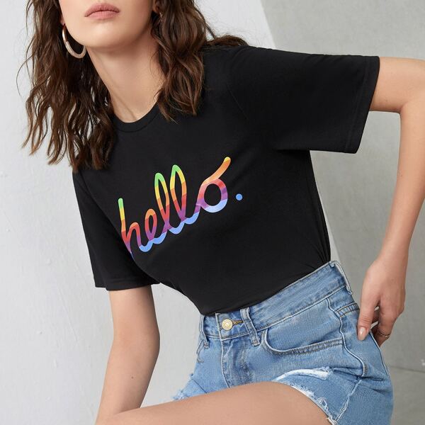 

Letter Graphic Tee, Black