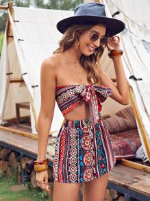 Soleia Outfit de dos piezas Tribal Bohemio - Multicolor - Ver 4