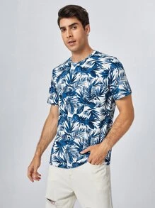 Manfinity VCAY Tops Nam Rau quả Kỳ nghỉ - Xanh và trắng - Xem 1