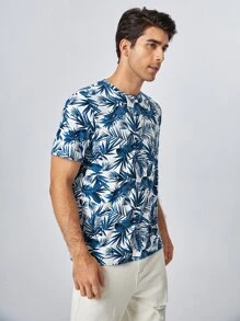 Manfinity VCAY Tops Nam Rau quả Kỳ nghỉ - Xanh và trắng - Xem 6