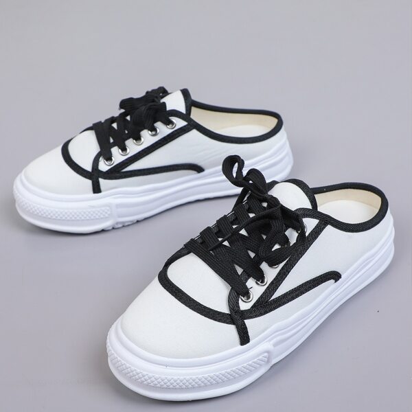 

Lace Up Front Canvas Shoes, White