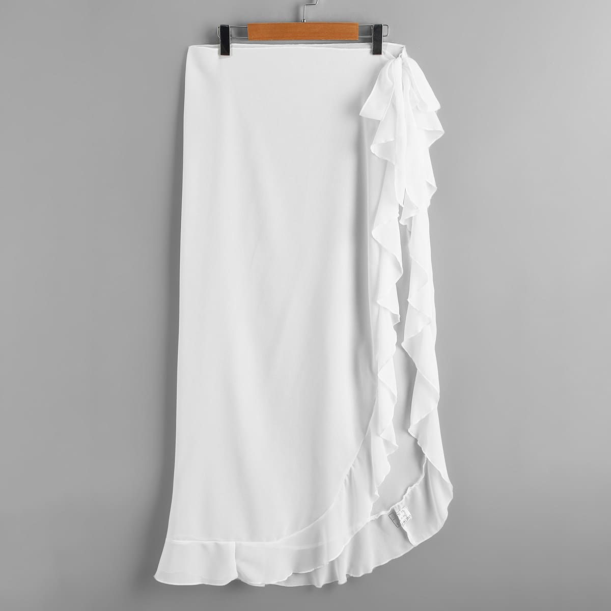 

Ruffle Trim Cover Up Skirt, White
