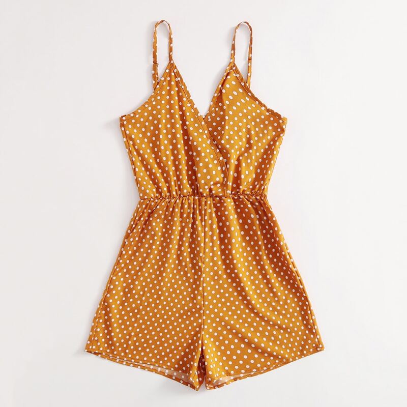 

Polka Dot Cami Romper, Multicolor