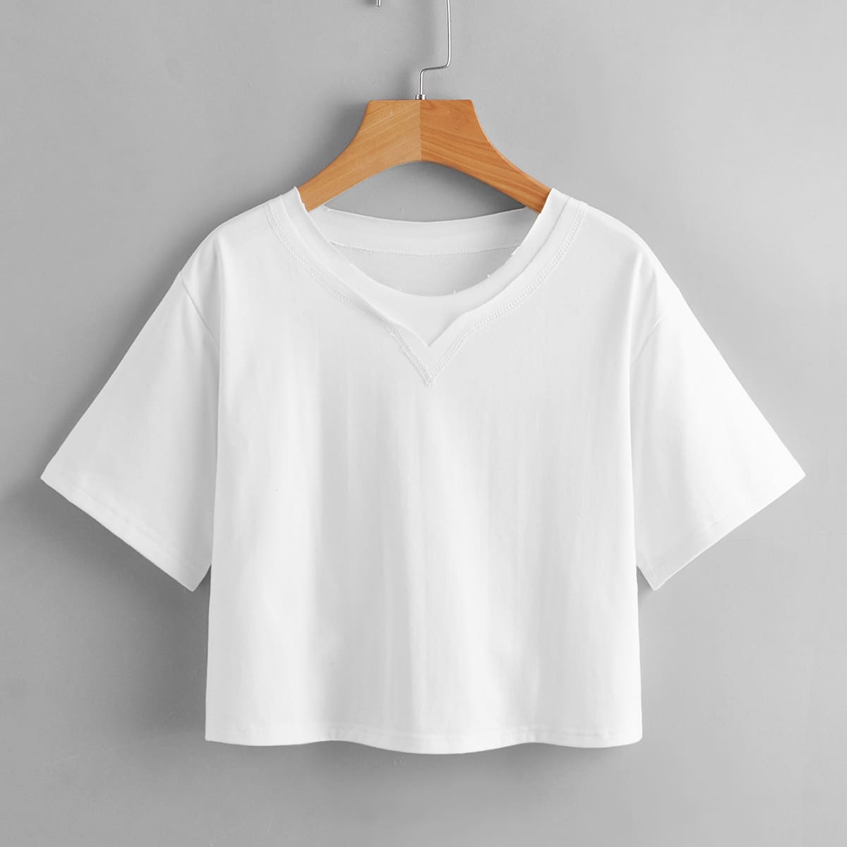 

2 In 1 Drop Shoulder Tee, White