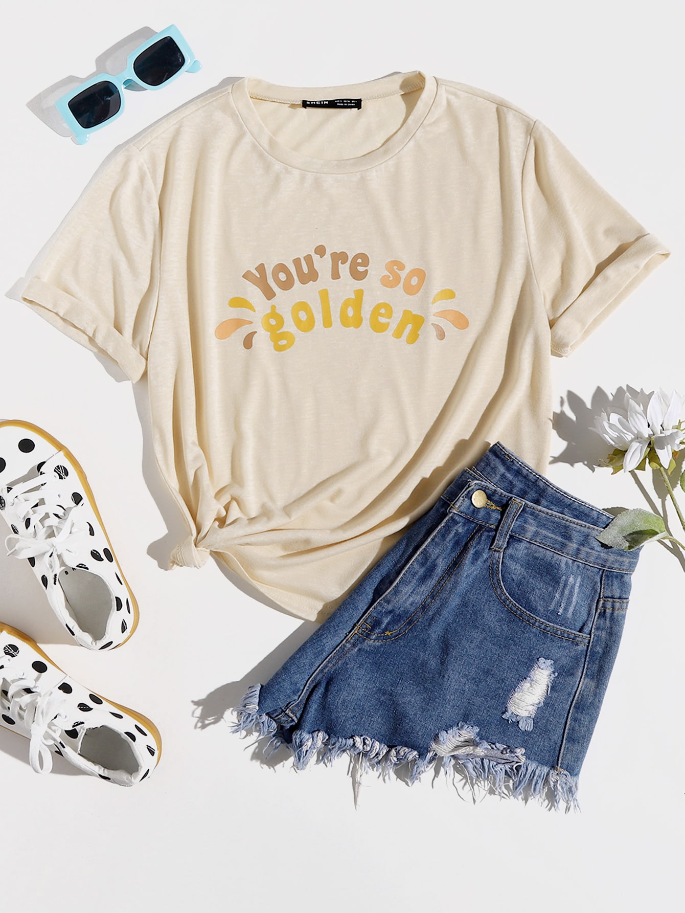 Camiseta con estampado de letra | Moda de Mujer | SHEIN México