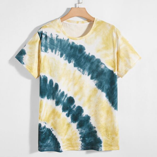 

Men Tie Dye Round Neck Tee, Multicolor