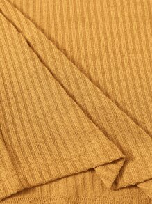 Muchica Solid Rib-knit Tank Top - Mustard Yellow - View 5