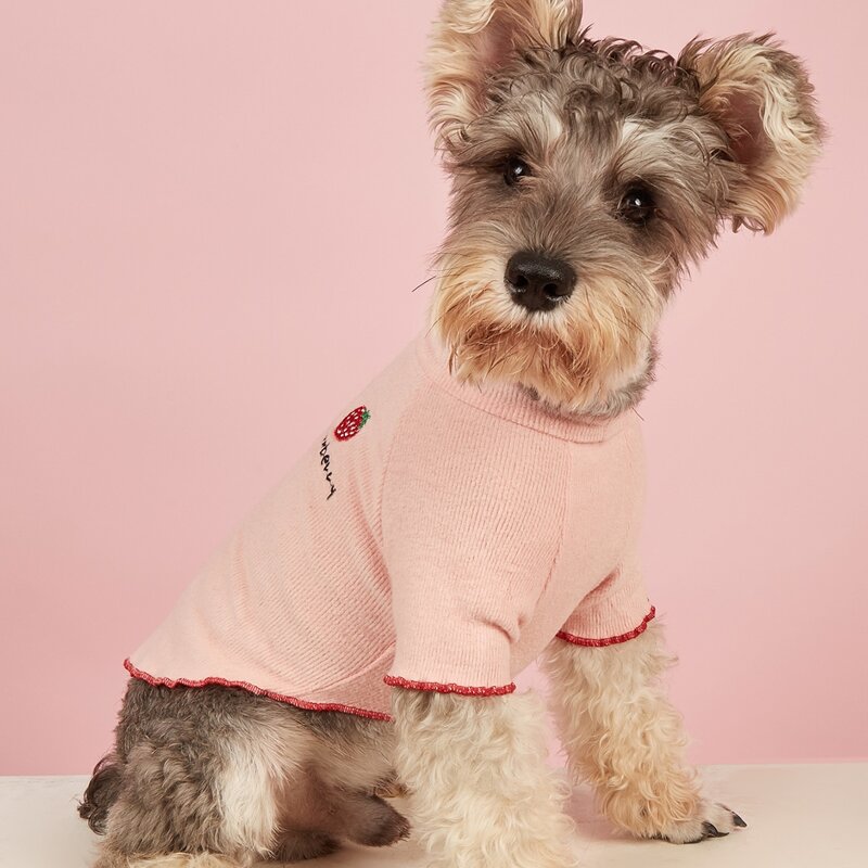 

Strawberry Print Pet Tee, Pink
