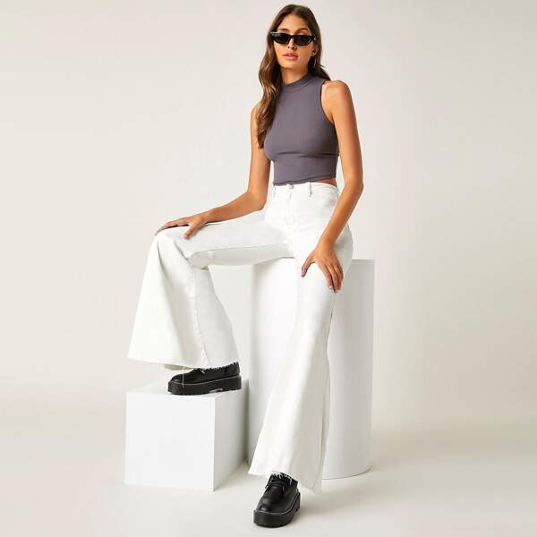 

High-Waisted Just Float On Flare Jeans, White