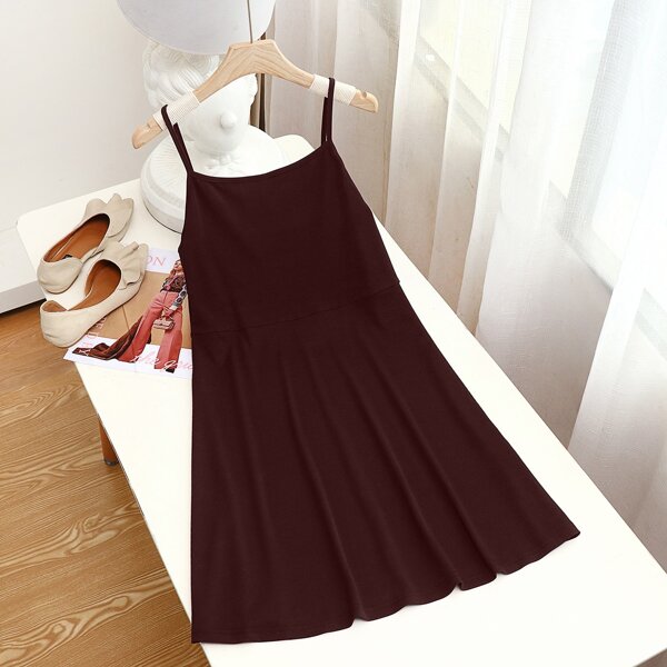 

Plus Solid Cami Dress, Maroon