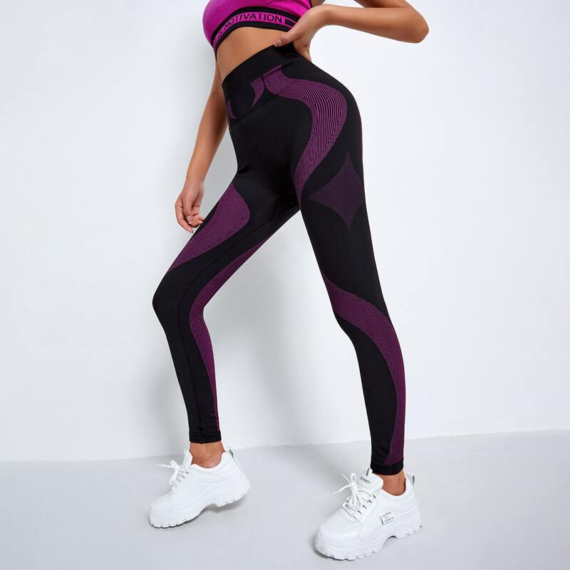 

Seamless Absorb Sweat Breathable Minimize Bounce Sports Leggings, Multicolor