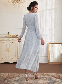 Pearls High Waist A-line Dress
