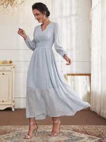 Pearls High Waist A-line Dress