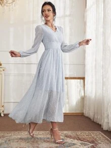 Pearls High Waist A-line Dress