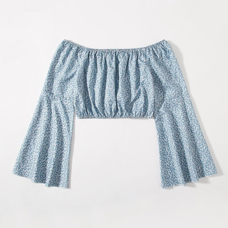 

Off The Shoulder Ditsy Floral Blouse, Blue