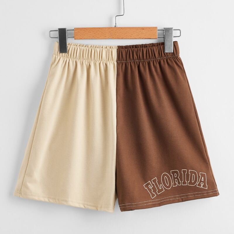 

Two Tone Letter Shorts, Multicolor