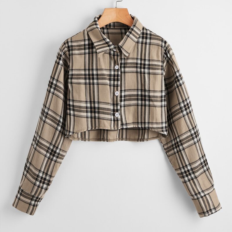 

Plaid Button Front Blouse, Multicolor