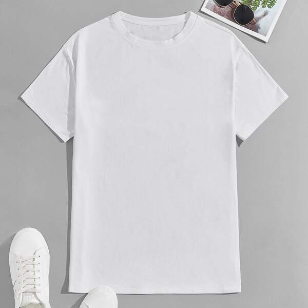 

Men Letter Graphic Crew Neck Tee, White