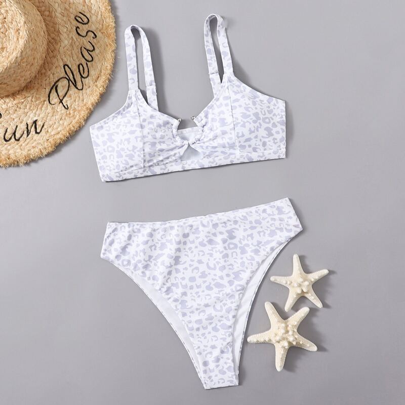 

Leopard Print Bikini Swimsuit, Multicolor