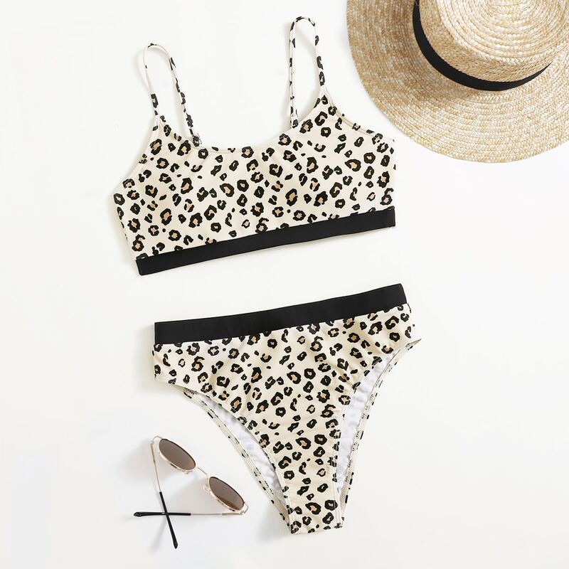 

Leopard Print Bikini Swimsuit, Multicolor