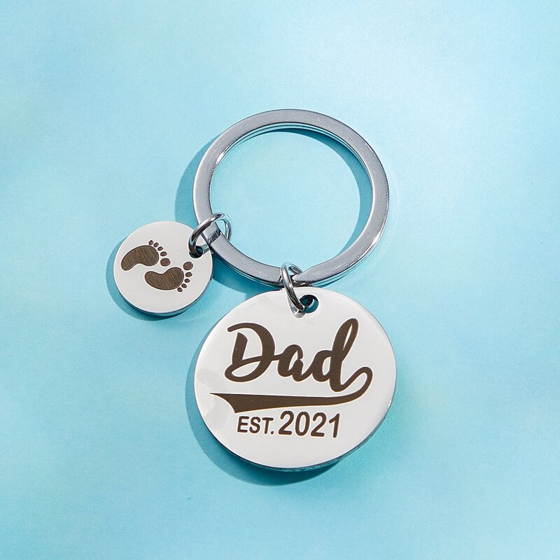 

Letter Graphic Metal Keychain, Silver