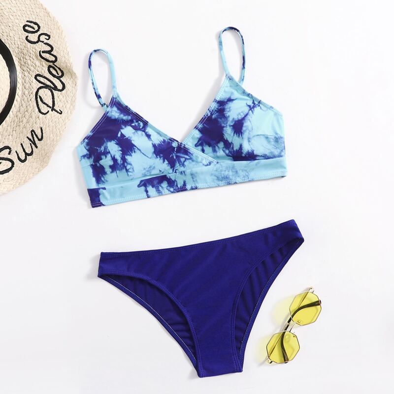 

Marble Wrap Bikini Swimsuit, Multicolor