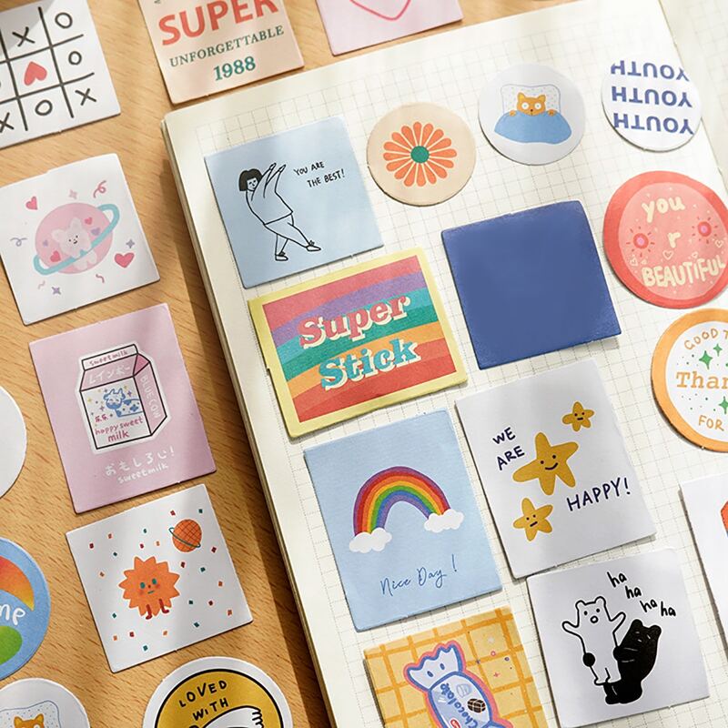 

60pcs Cartoon Graphic Random Sticker, Multicolor