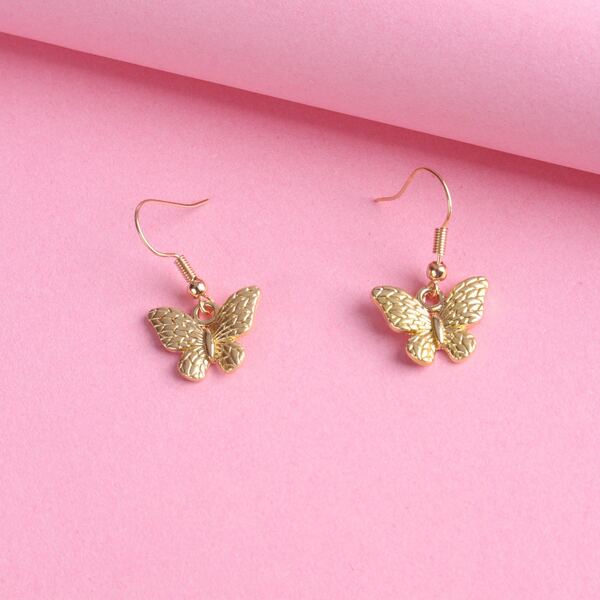 

Butterfly Decor Drop Earrings, Yellow
