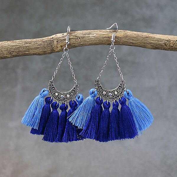 

Tassel Decor Drop Earrings, Multicolor