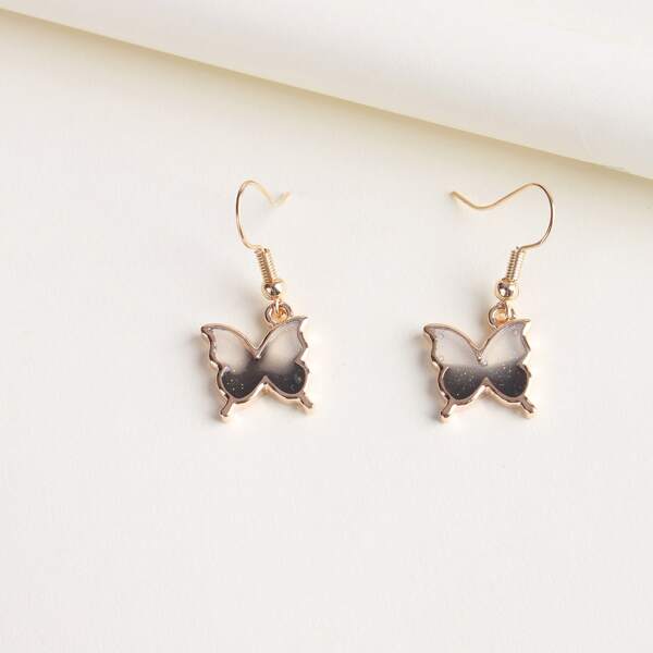 

Butterfly Decor Drop Earrings, Black
