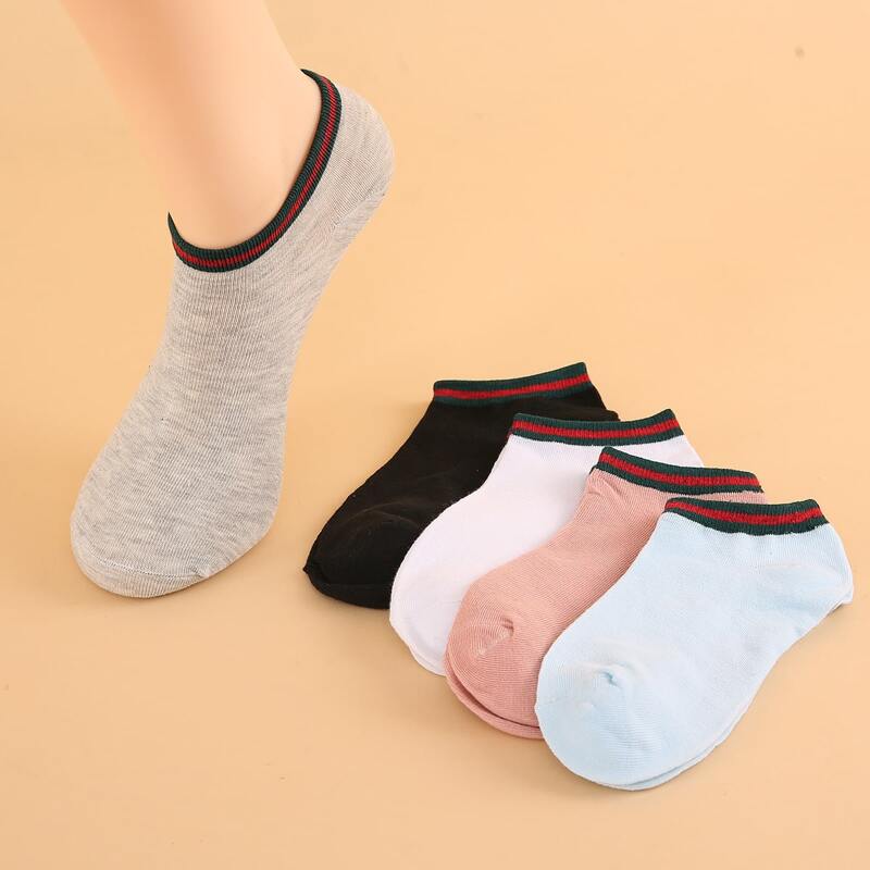 

5pairs Simple Ankle Socks, Multicolor