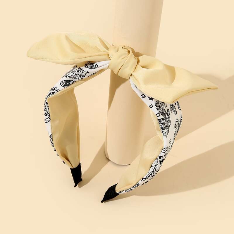 

Bow Decor Paisley Print Headband, Multicolor