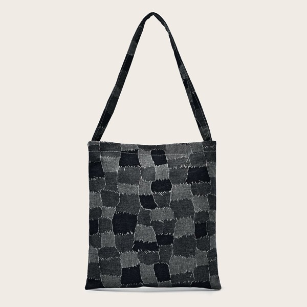 

Colorblock Shoulder Bag, Black