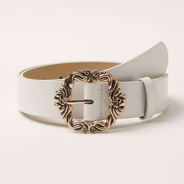 

Vintage Buckle Belt, White