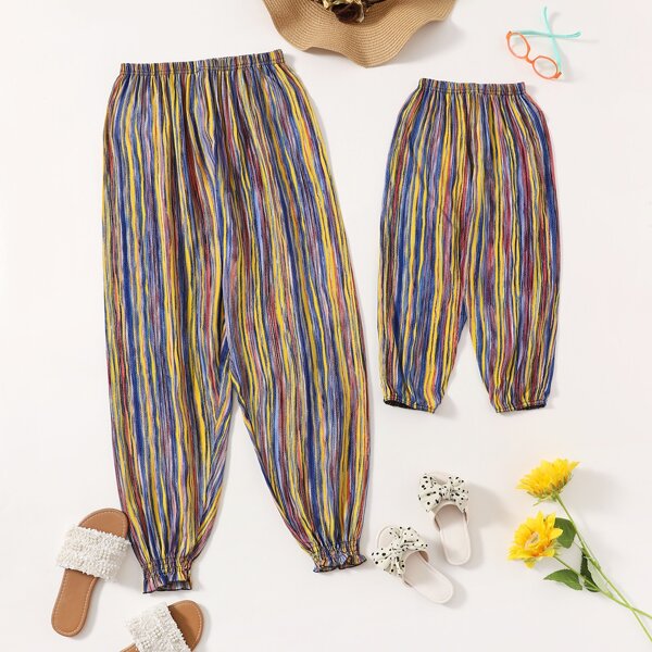 

Toddler Girls Multi-Color Striped Pants, Multicolor
