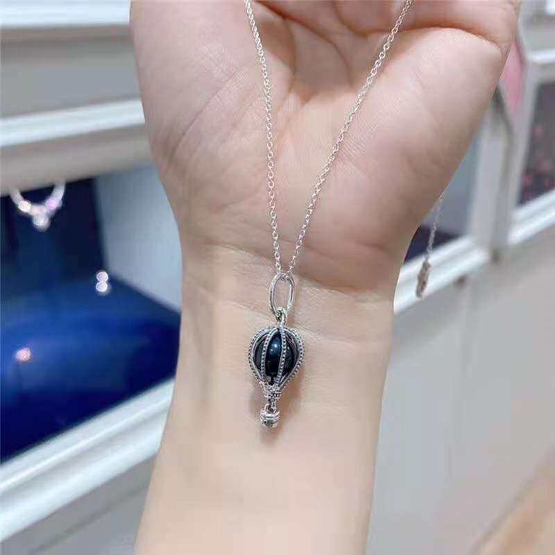 

Hot Air Balloon Pendant Necklace, Silver