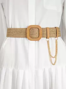 Cinturón De Cintura Estilo Bohemio Boho - Caqui - Ver 1