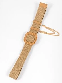Cinturón De Cintura Estilo Bohemio Boho - Caqui - Ver 2