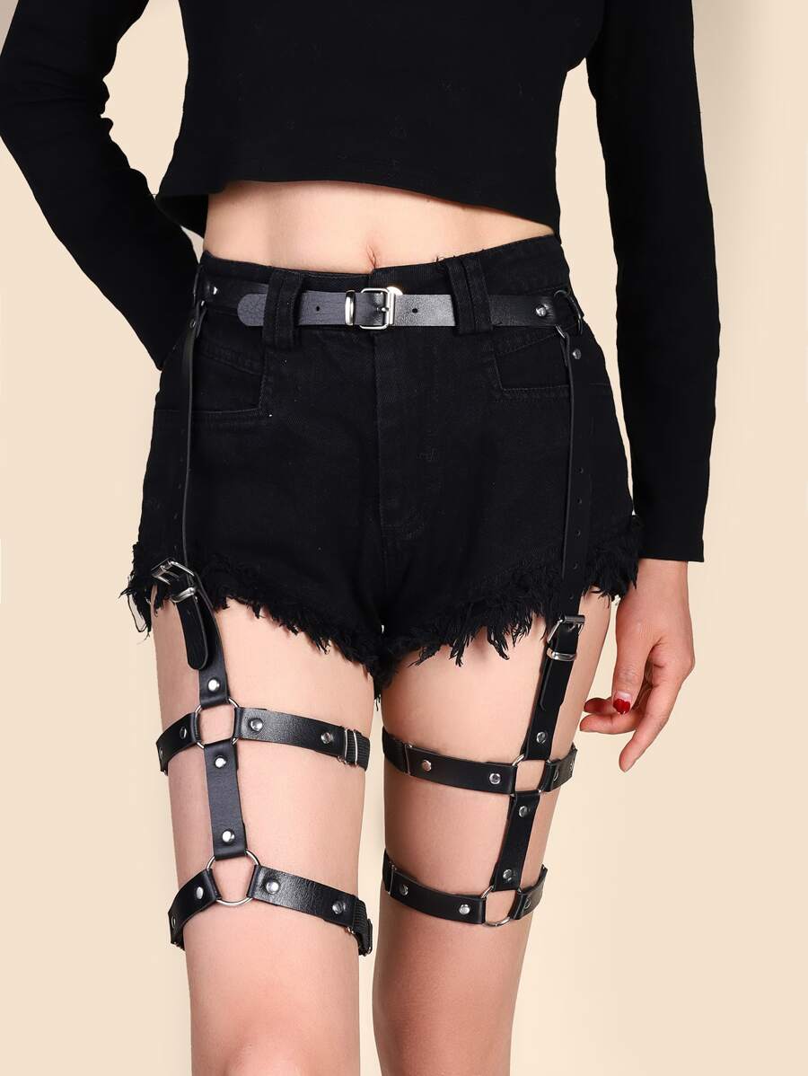 Thigh Harness Belt - Black - View 1