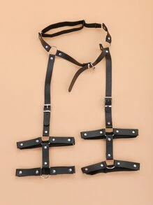 Thigh Harness Belt - Black - View 2