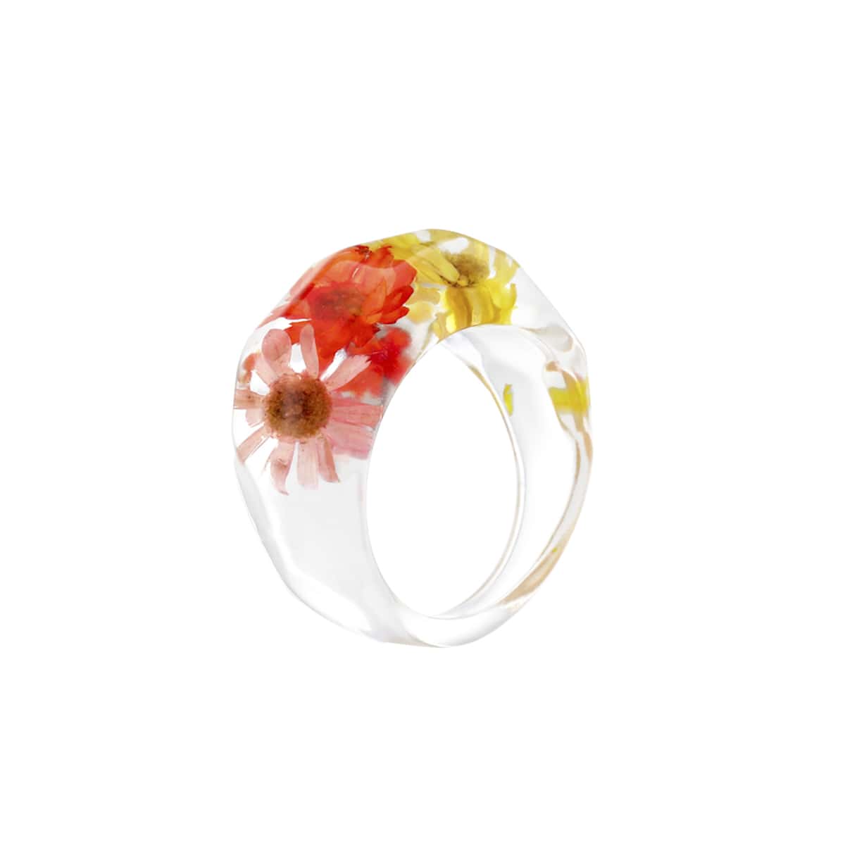 

Flower Resin Ring, Red