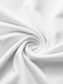 INAWLY Camiseta de cuello redondo unicolor - Blanco - Ver 4