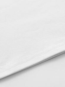 INAWLY Camiseta de cuello redondo unicolor - Blanco - Ver 6