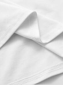 INAWLY Camiseta de cuello redondo unicolor - Blanco - Ver 7