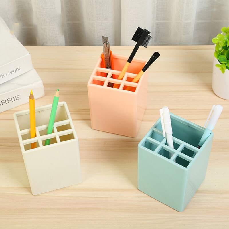

1pc Multi-grid Random Pen Holder, Multicolor
