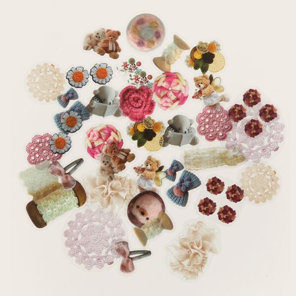 

40pcs Doll Pattern Sticker, Multicolor