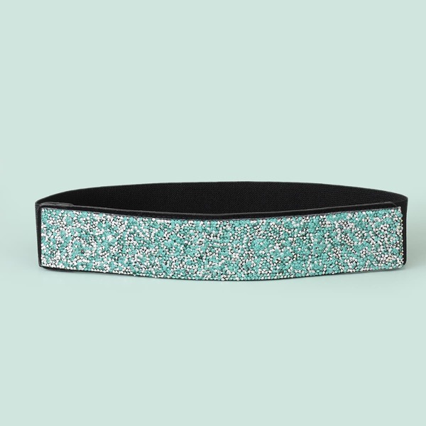 

Rhinestone Decor Elastic Belt, Multicolor