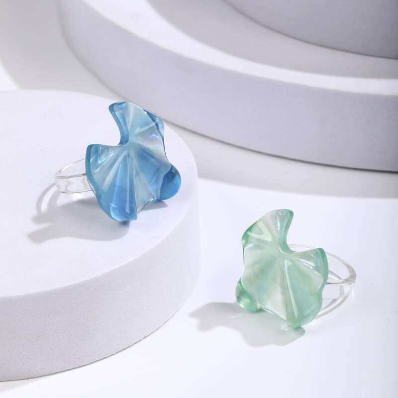 

2pcs Clear Charm Ring, Multicolor